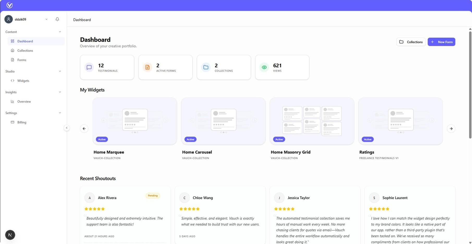 Vauch Dashboard - Central Management Hub