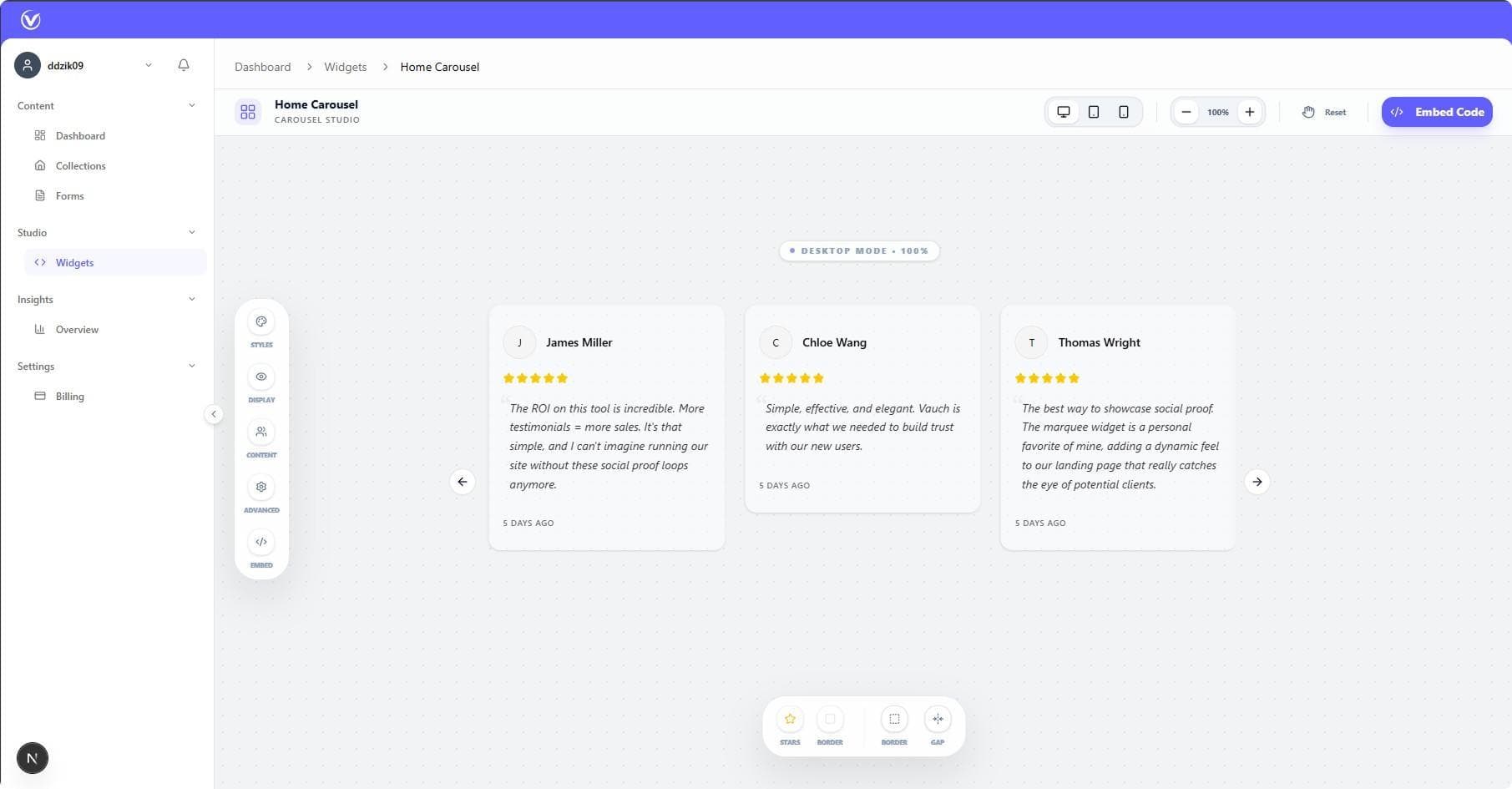 Widget Builder - Customizable display options